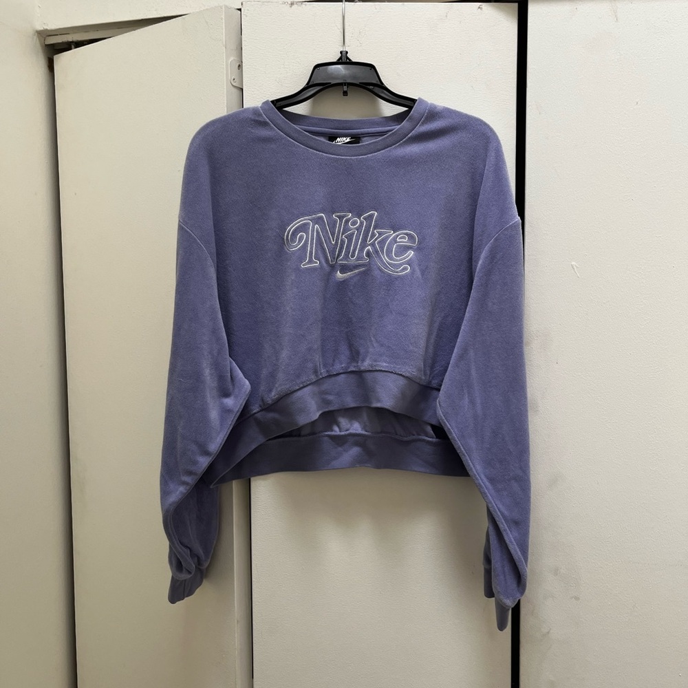 Vintage Purple Nike Cropped Crew